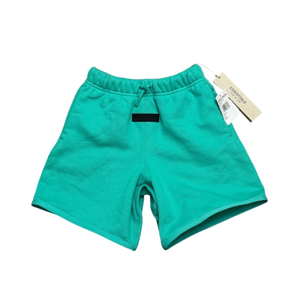 Fear of God Essentials Sweat Shorts Mint Leaf Kids Size 8 Pockets Streetwear NWT